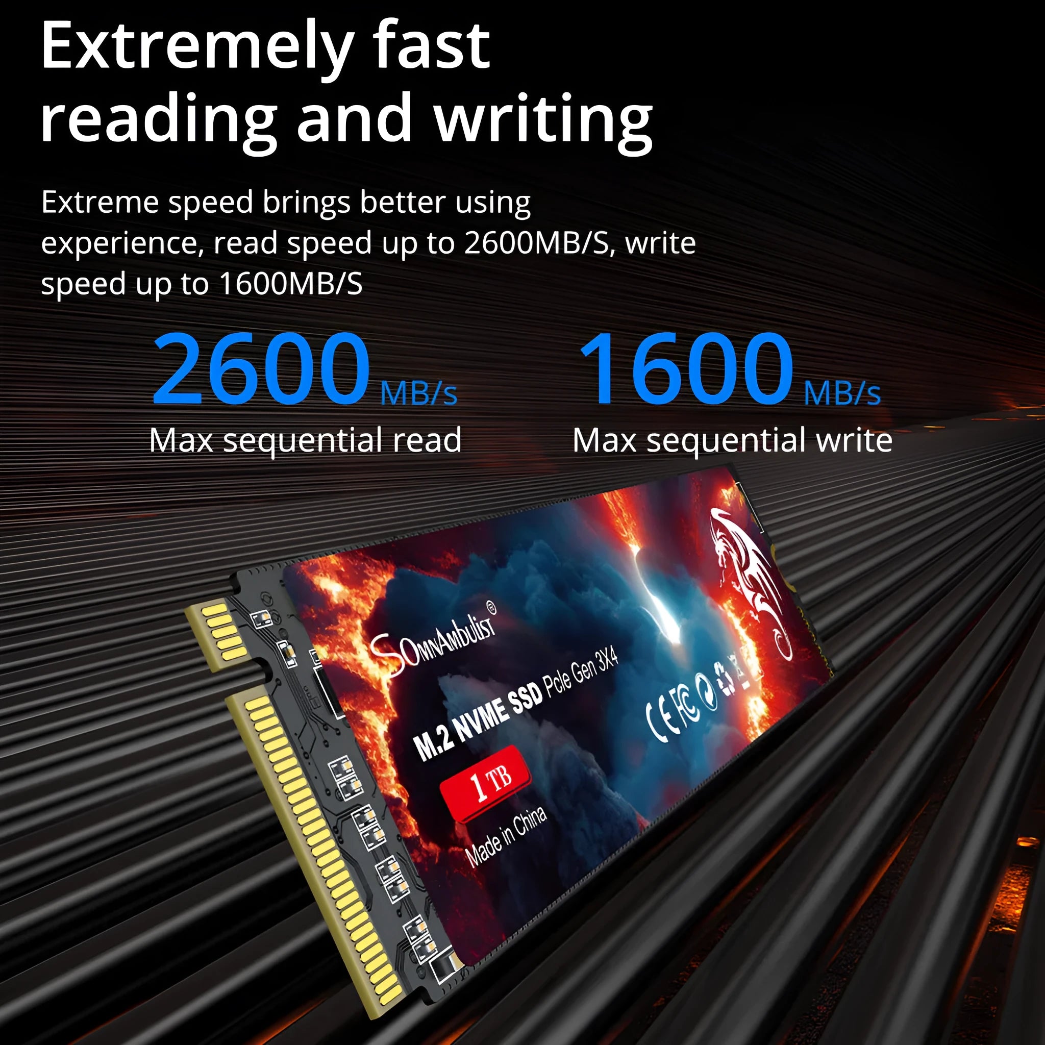 M.2 solid state drive for desktop computers with PCIe 3.0 interface
