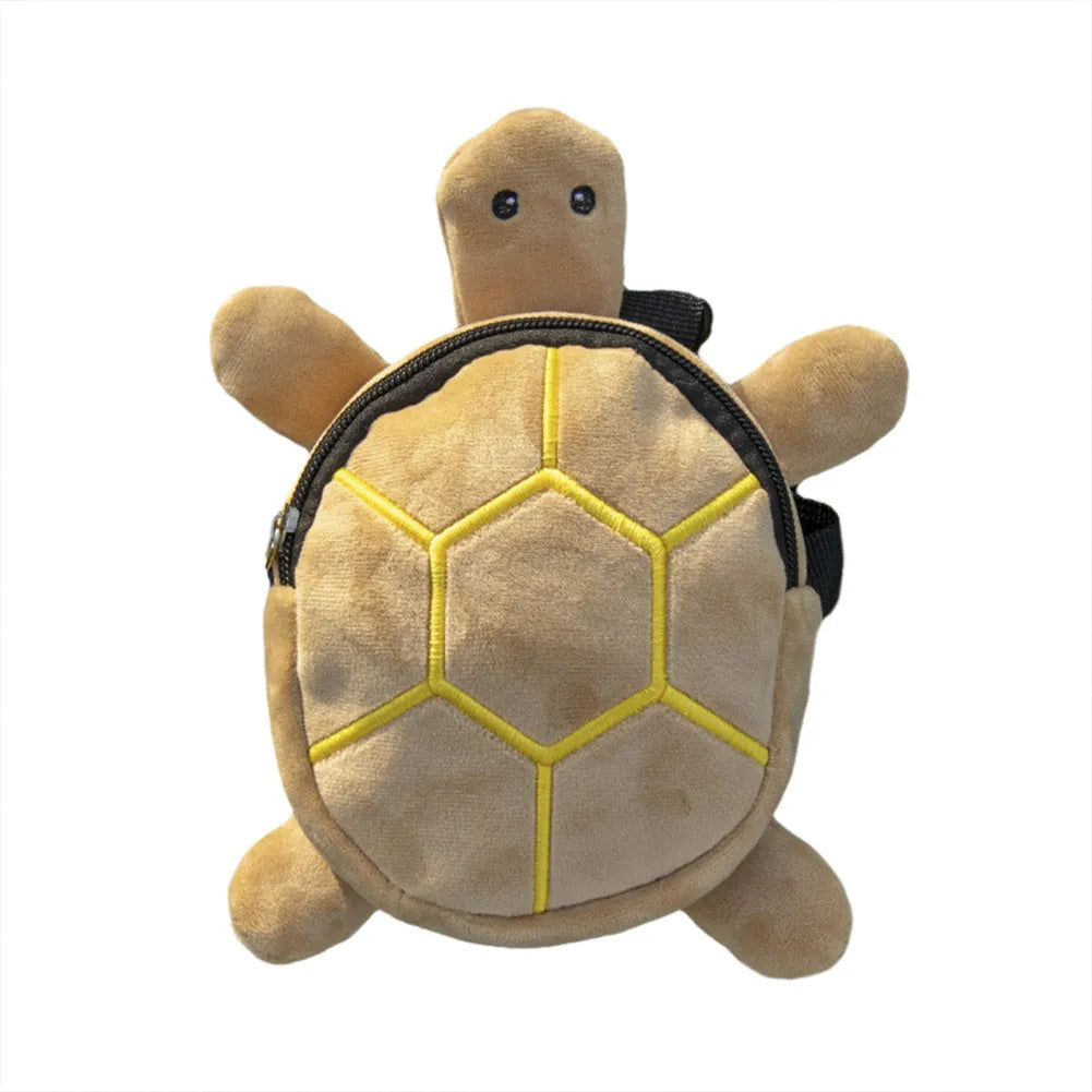 Cartoon turtle shape dog backpack harness vest for small dogs and cats in velvet.
