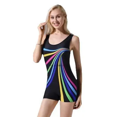 Women's quick-drying one-piece swimsuit in conservative style for swimming sports