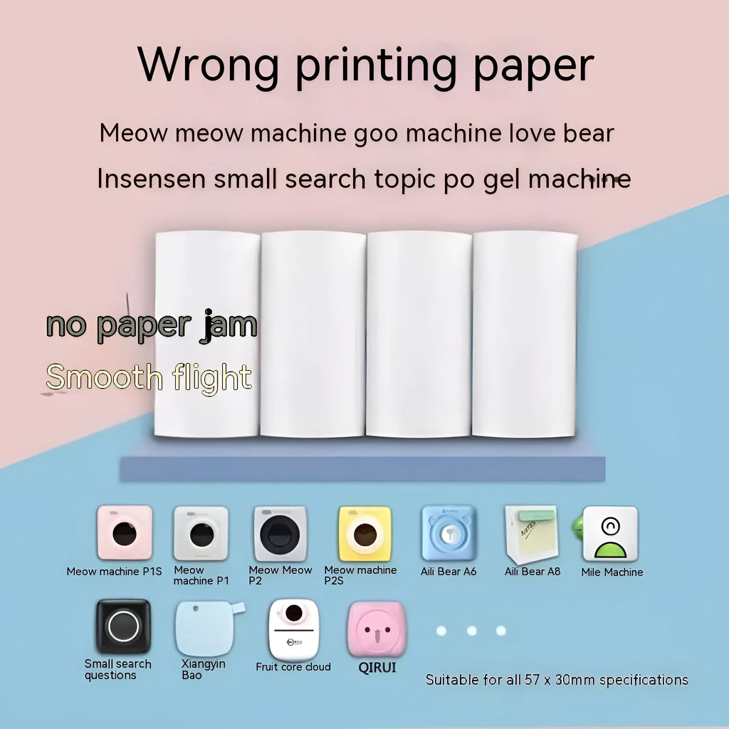 57 x 30 cm pink and yellow blue thermal paper roll for student wrong questions and cash registers
