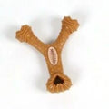 Durable bite-resistant dog chew bone toy in 8 shape and Y shape configurations for dental cleaning and interactive play