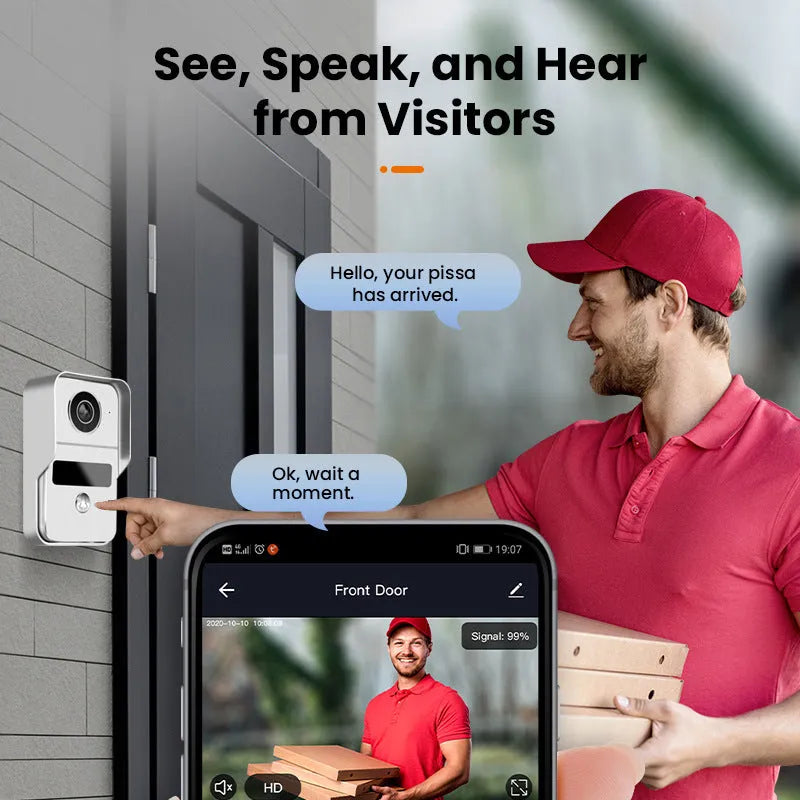 10-inch video intercom doorbell monitor with 1080P outdoor camera unit