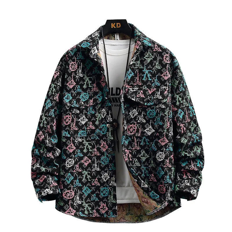Casual lapel shirt coat with straight hem design and long sleeves in multiple colour options