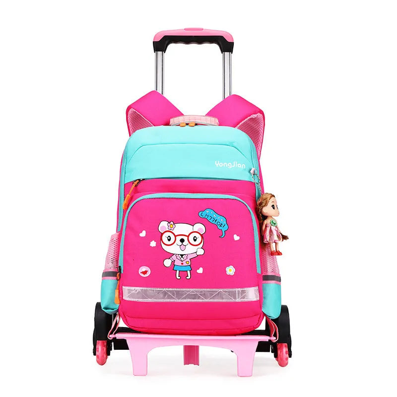 Korean detachable trolley bag made of Oxford cloth, 42cm high, in red colour, for elementary school students