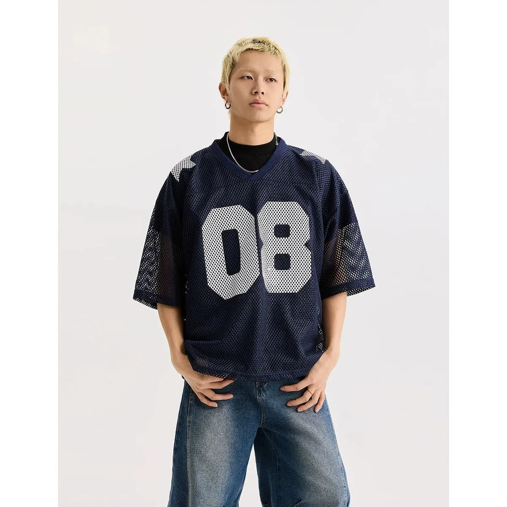 Black loose fit short sleeve pullover shirt with white letter print pattern