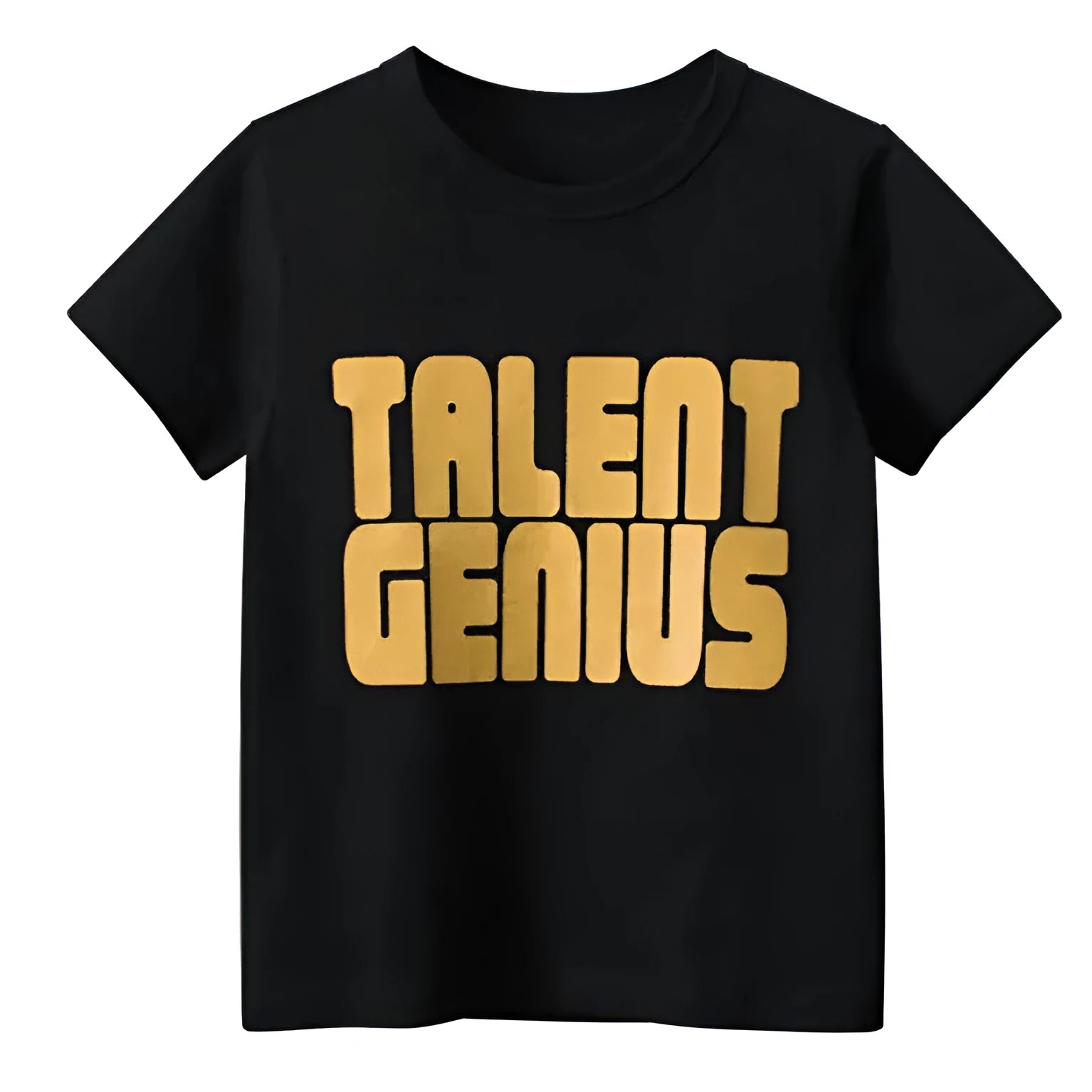 Black men's T-shirt with geometric print pattern, loose fit, and short sleeves