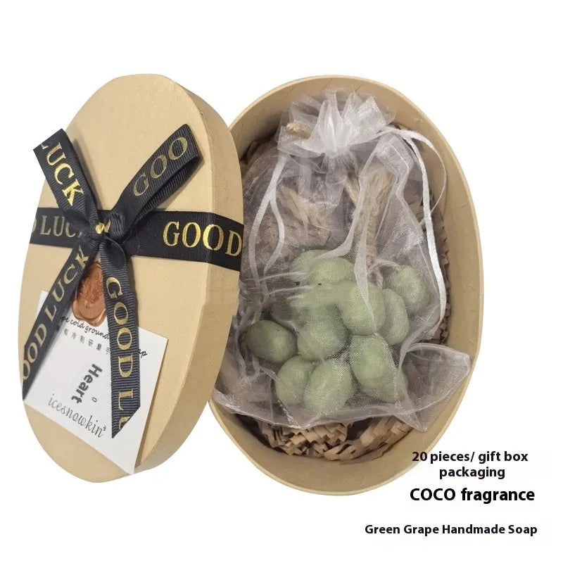 Handmade grape cleansing soap bar, 120g net content, in green grape, black grape, litchi and purple grape variants