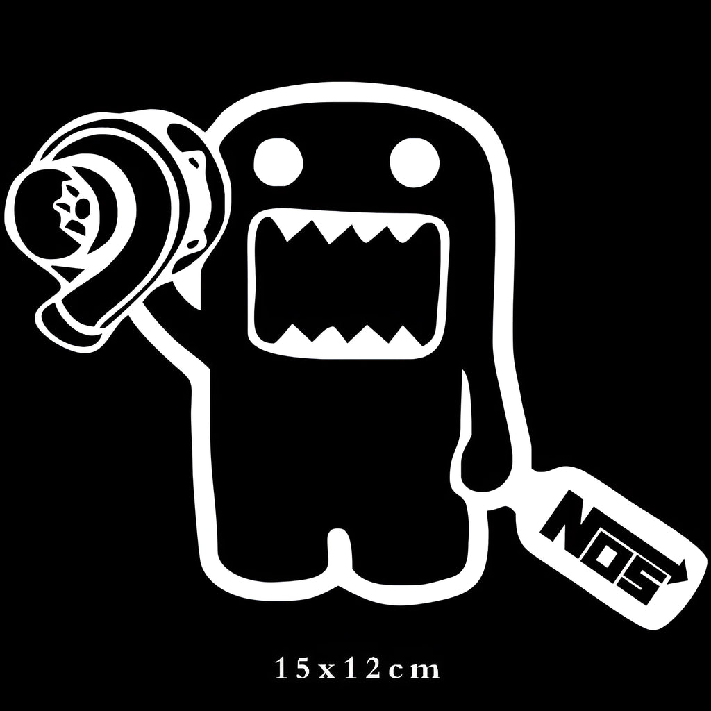 Cartoon cute funny automobile car sticker 15x12cm PVC material black and white options