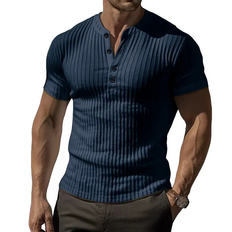Men's slim-fitting solid colour sports T-shirt on a hanger