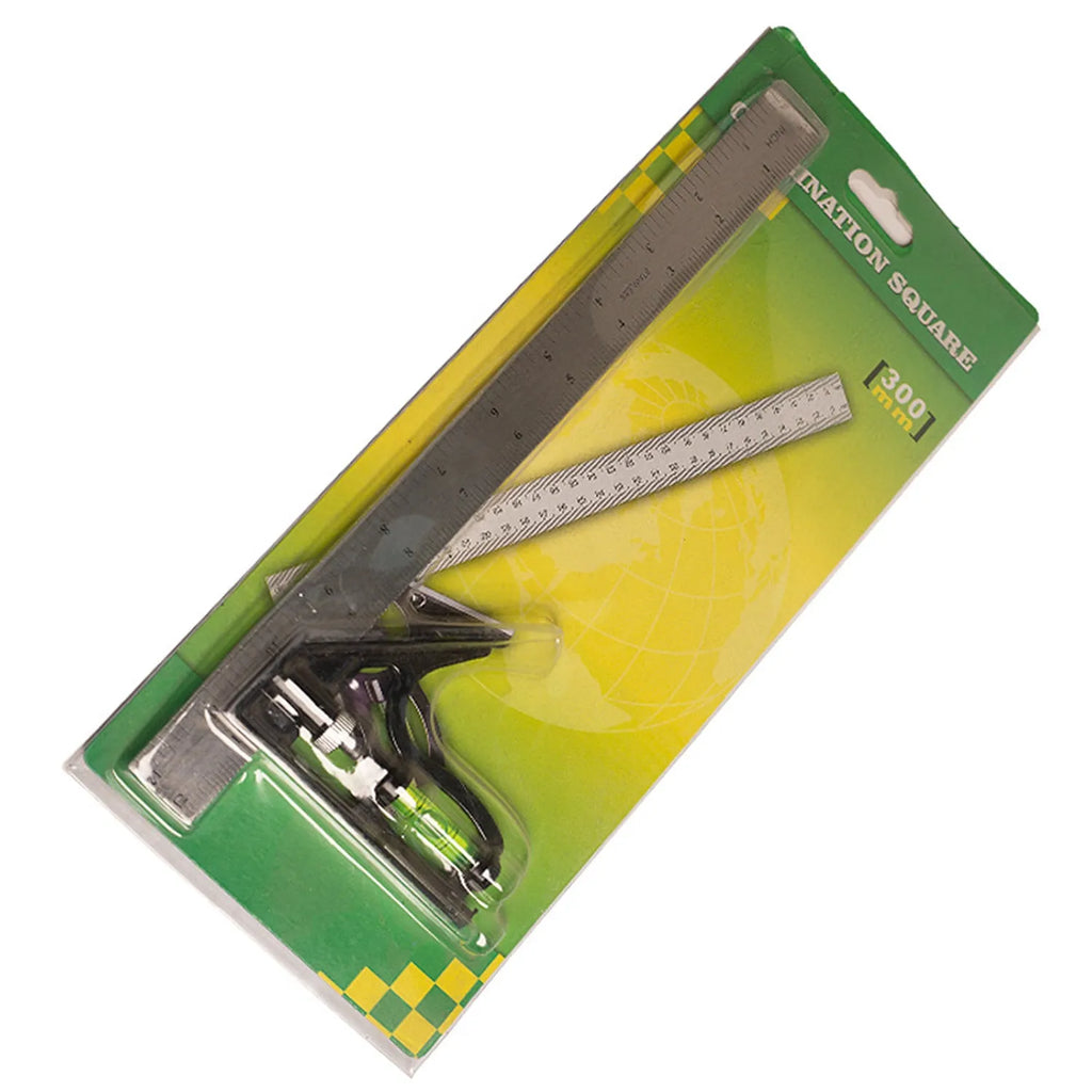 Red metal combination angle ruler 7inch with metric scales for civil surveying