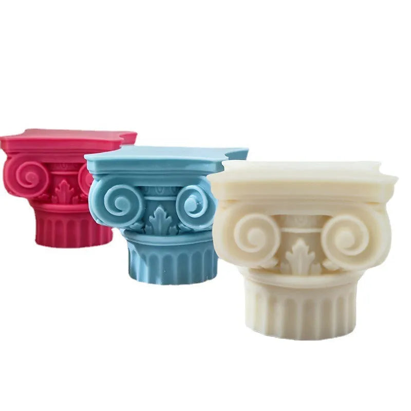Roman pillar silicone mold for candle making and decorative crafts