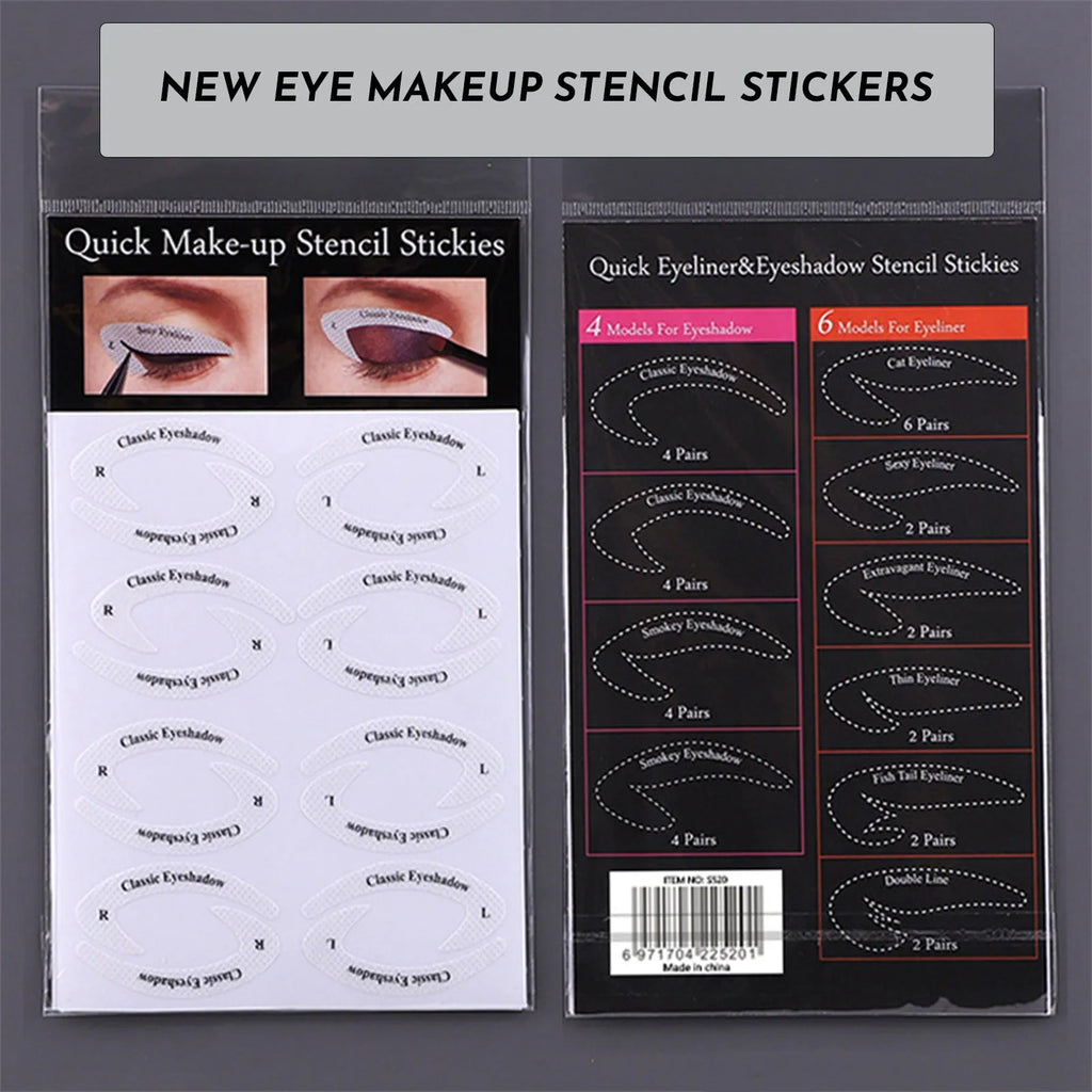 Set of 4 reusable eyeliner stencil templates for winged eyeliner and eyeshadow application