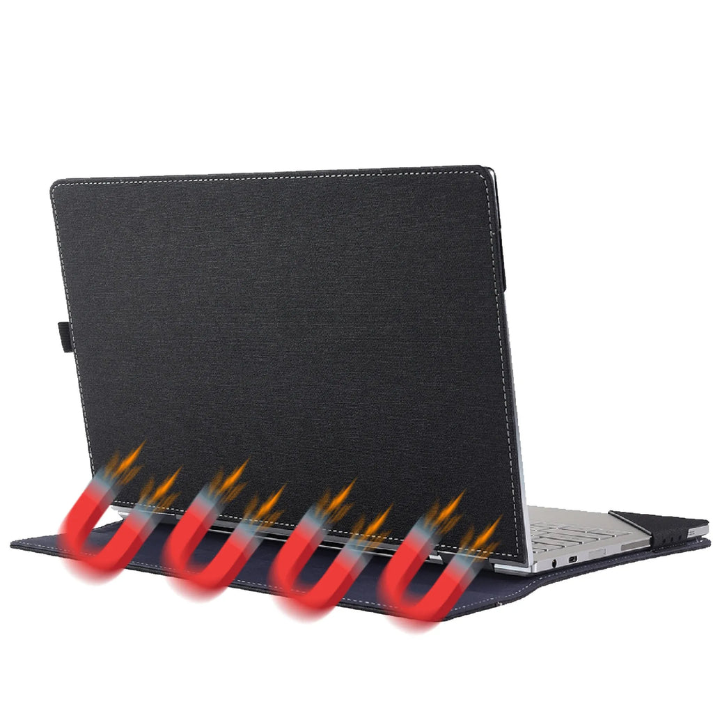 Black imitation leather protective sleeve for Microsoft Laptop6 with creative Chinese design and bracket style