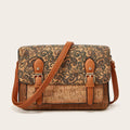 Women's printed PU crossbody bag with single shoulder strap in green colour option