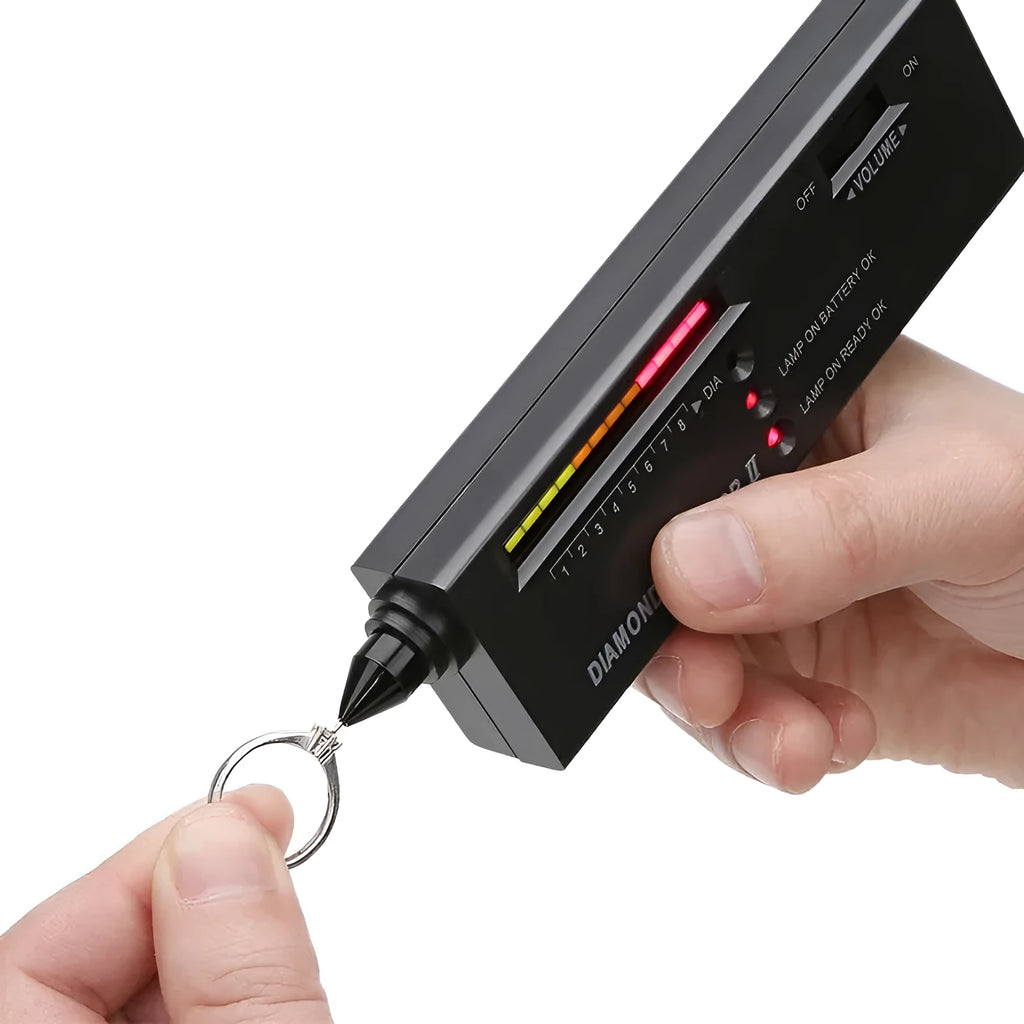Black portable diamond thermal conductivity tester with metal probe for gemstone verification