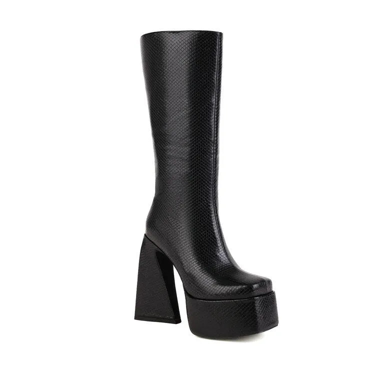 Women's black casual ankle boot with a synthetic PU upper, shown from the side.