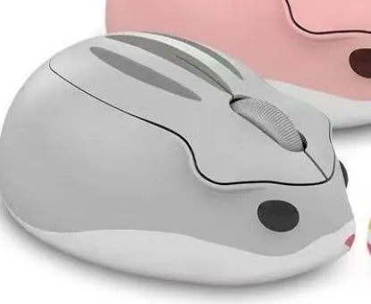 Hamster Wireless Universal Mute Mouse in gray colour showing compact design and Bluetooth connectivity
