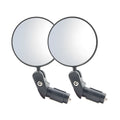 Black foldable convex rearview mirror for a motorcycle showing its 7cm diameter.