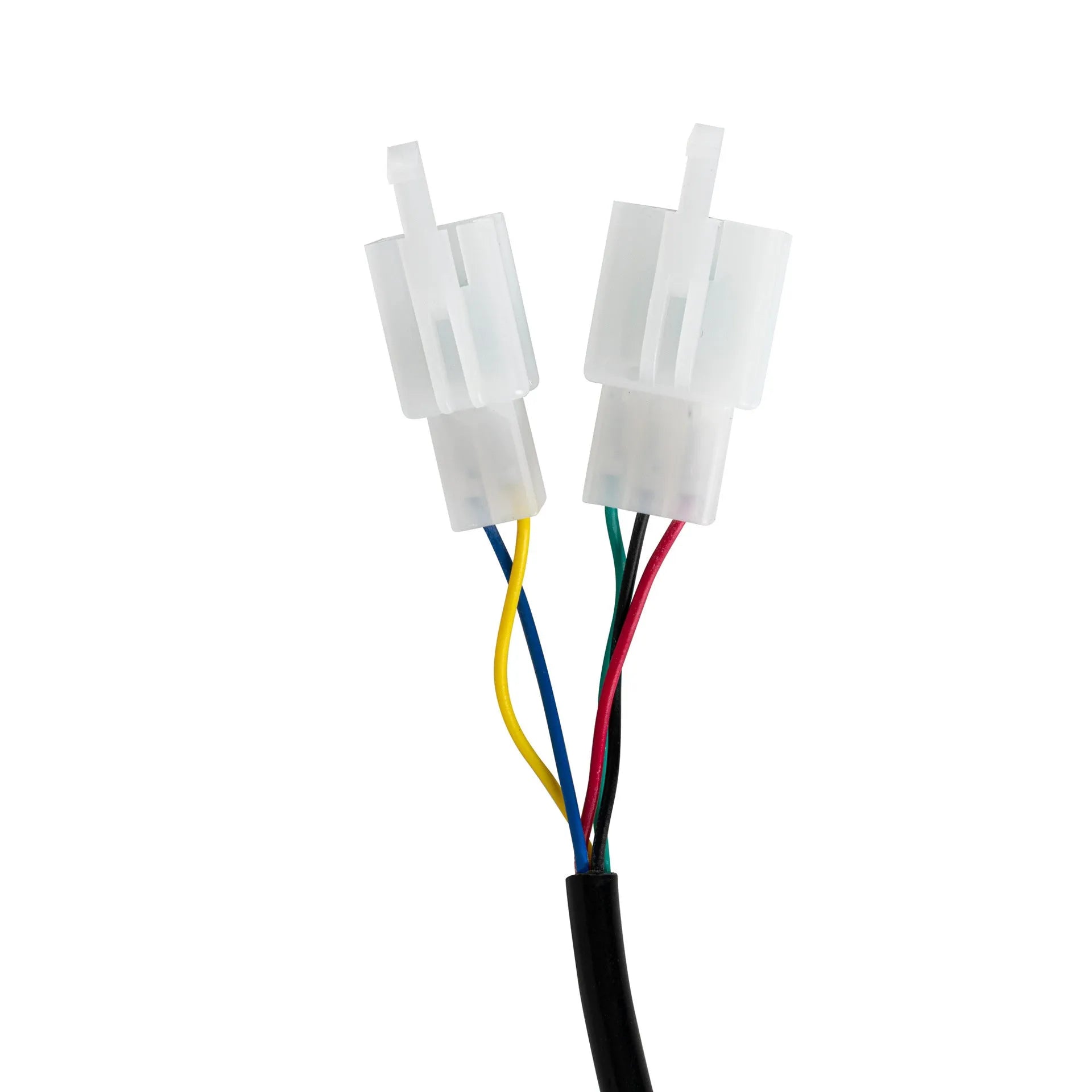 Electric vehicle handlebar control section in blue, red, silver, and yellow colour options