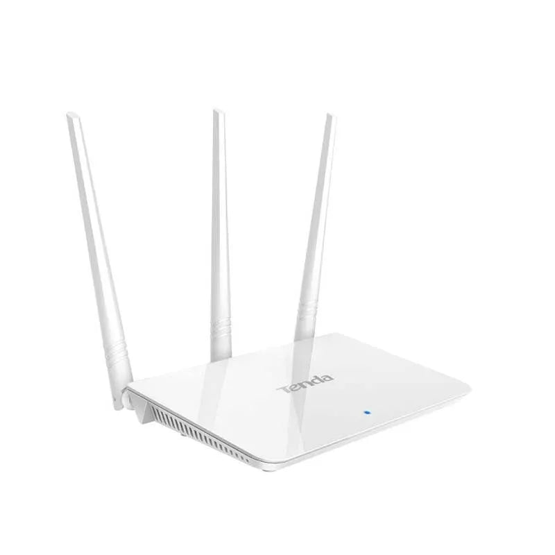 White coloured wireless router with US design style for dual-band home networking.