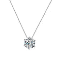 Single diamond necklace for women, simple geometric copper pendant on cross chain in silver colour