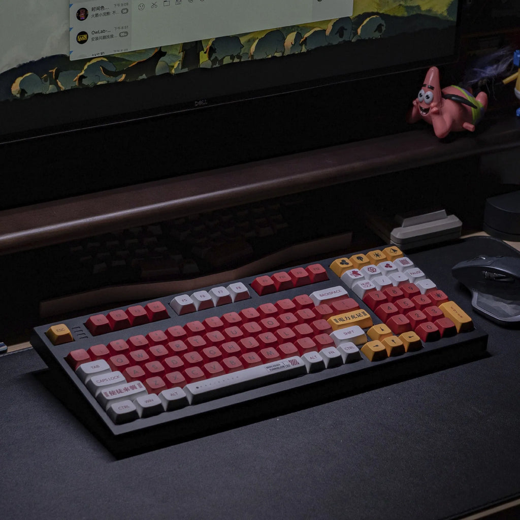 138-piece PBT sublimation keycap set with boy and girl colour matching design for mechanical keyboards.