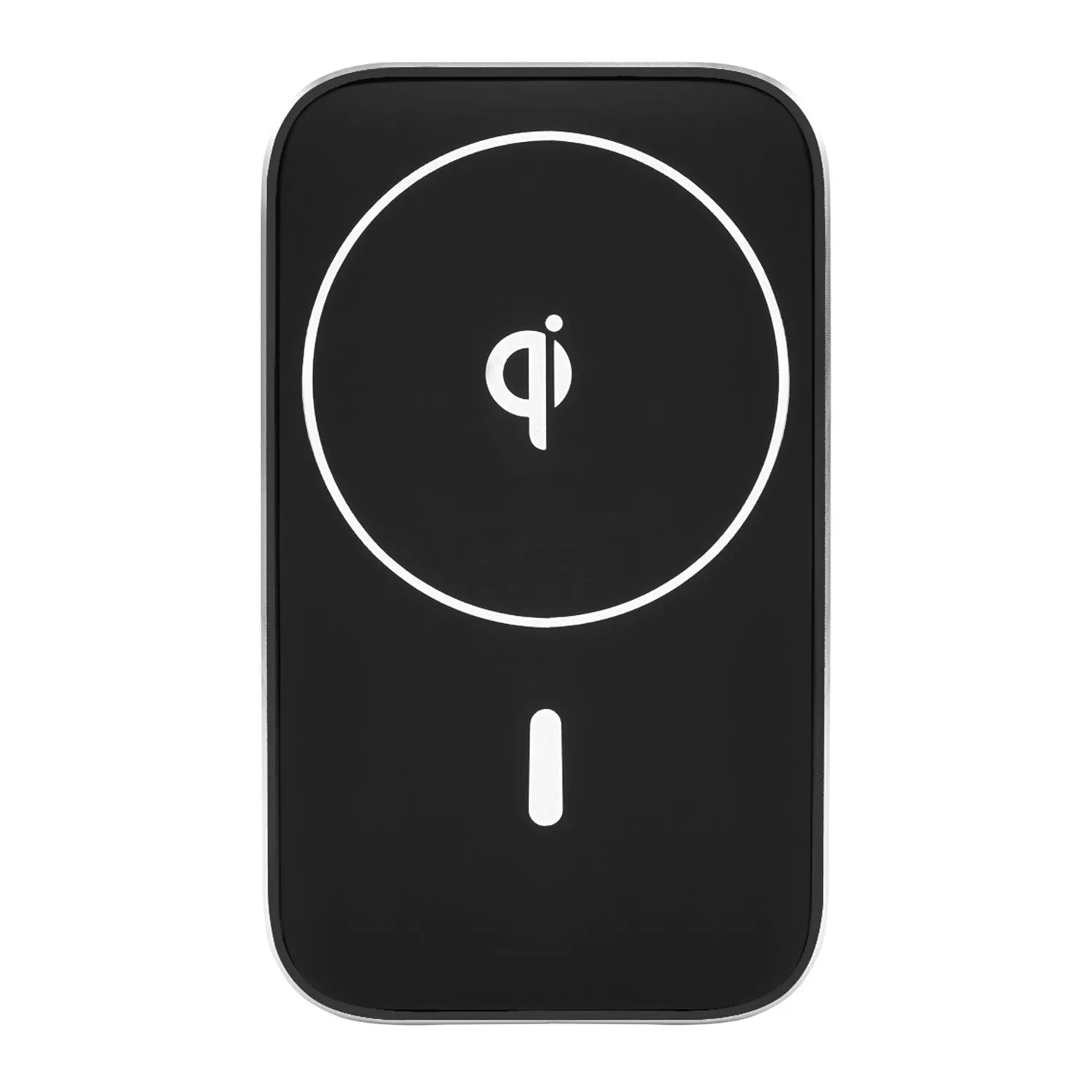 Black M6 magnetic wireless charging car phone bracket with USB cable.