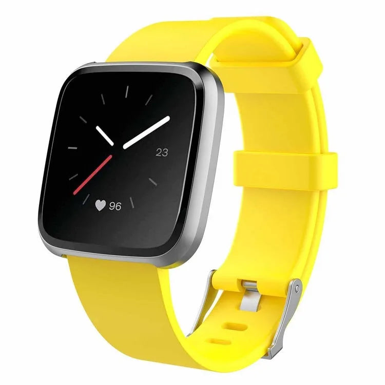 Fitbit Versa Lite replacement watch strap in multiple colours showing large and small size options.