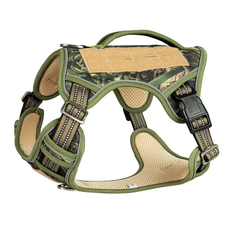 Tactical chest strap harness for search and rescue patrol working dogs in Oxford cloth