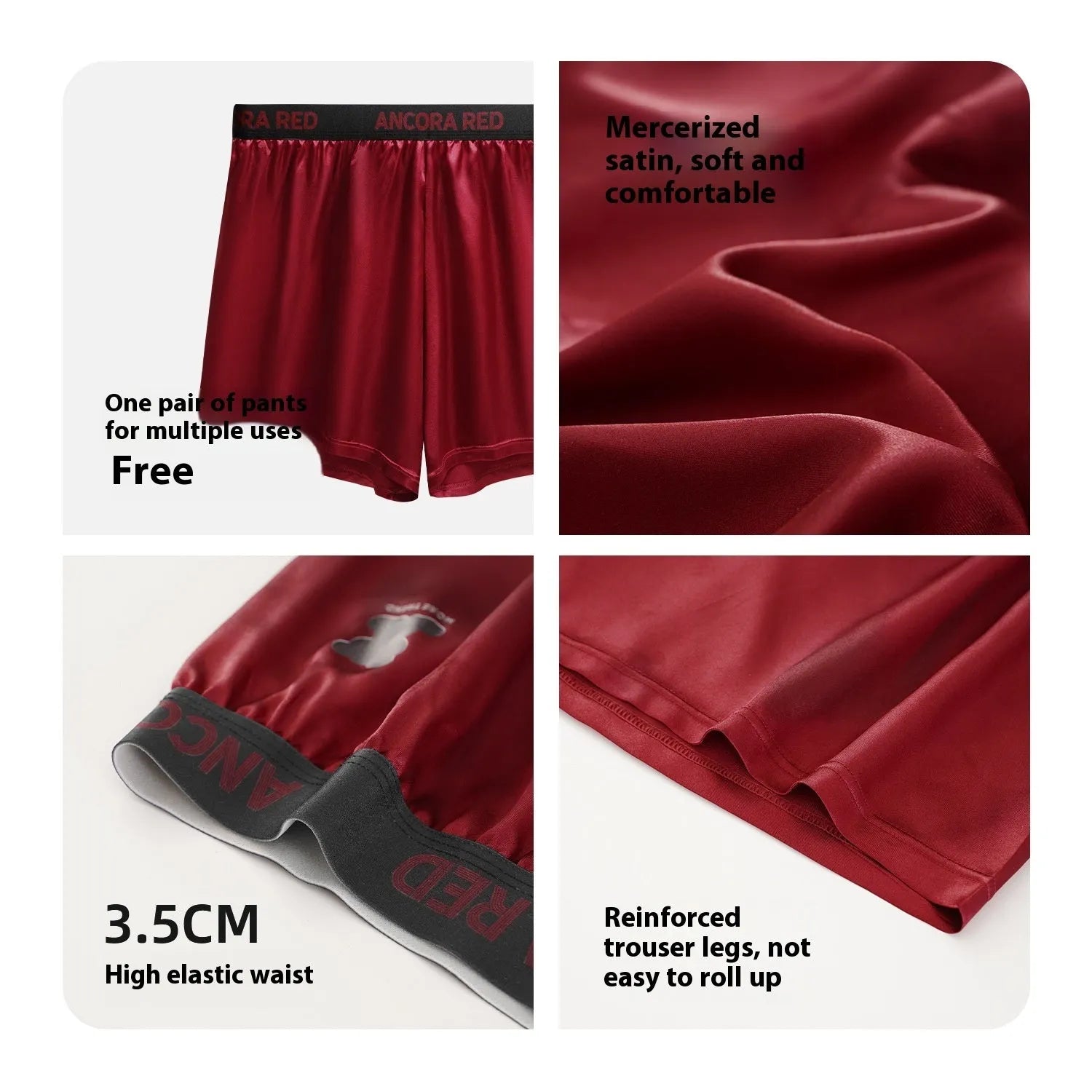 Men's solid colour boxer briefs in polyester knit fabric showing mid waist design and colour options