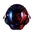 Black full face prop mask with bioweapon tech design for costume events