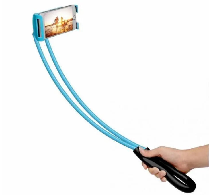 White 360-degree rotating universal smartphone holder on a table