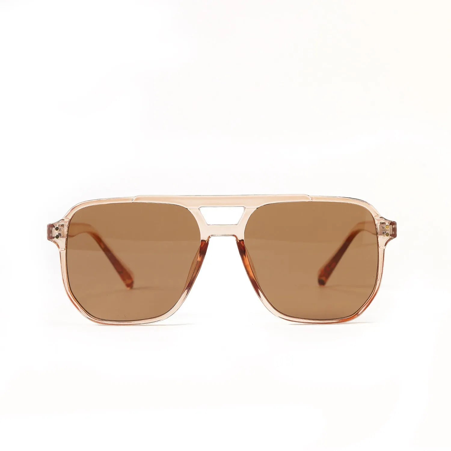 Square double beam sunglasses for women in bright black all grey colour with UV400 lenses.