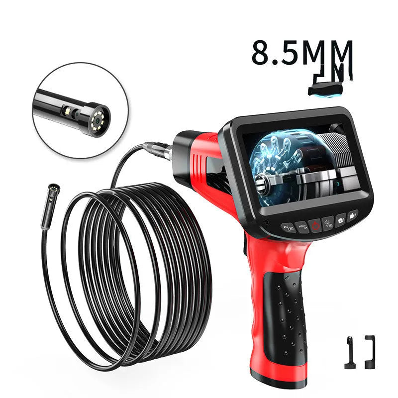 8.5mm dual-lens endoscope inspection camera with hard wire and snake pipeline cable options