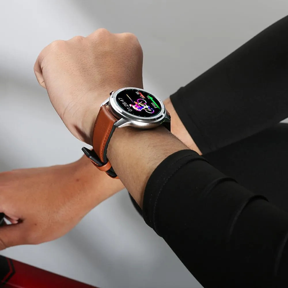 LEMFO LF26 smart bracelet showing 1.3 inch screen with touch and button controls