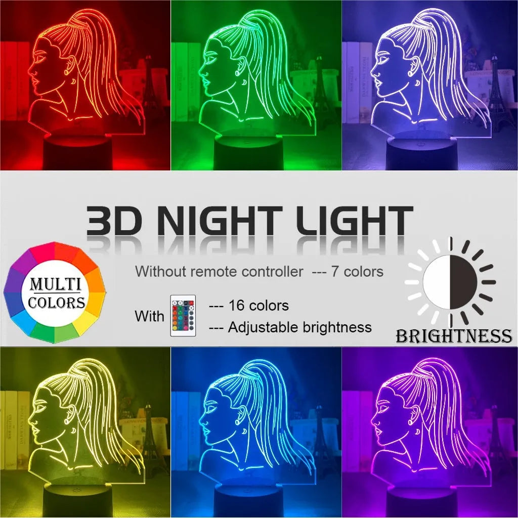 Acrylic 3D night light with European design and LED illumination