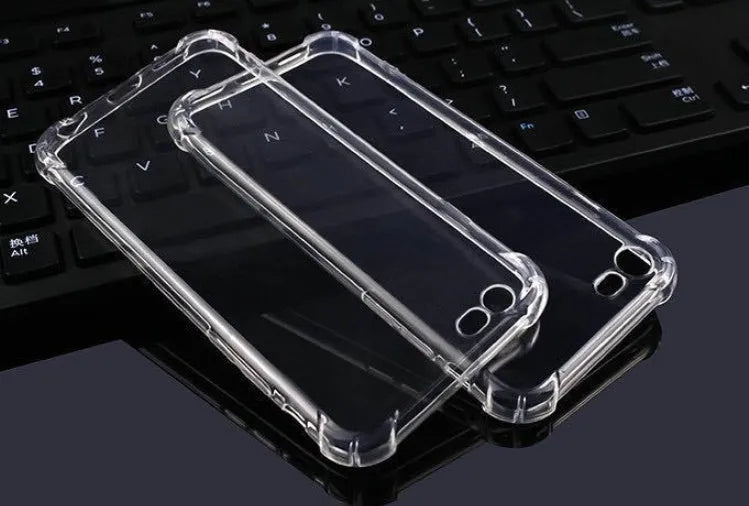 Transparent clear TPU iPhone case showing compatible models from iPhone 5 to iPhone 12 Pro Max