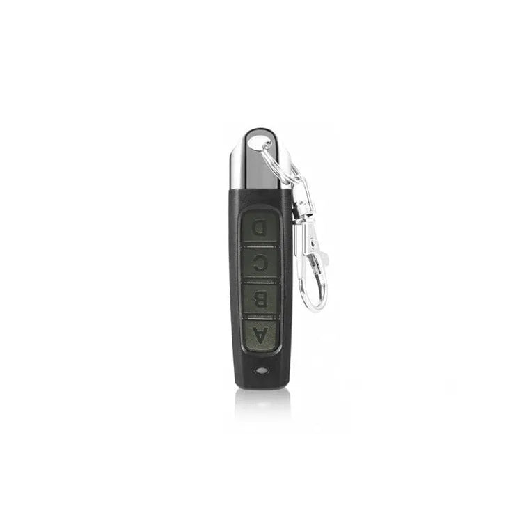 433MHz rolling door remote control measuring 6.7cm with 50-100 metre range in black, blue, grey or red