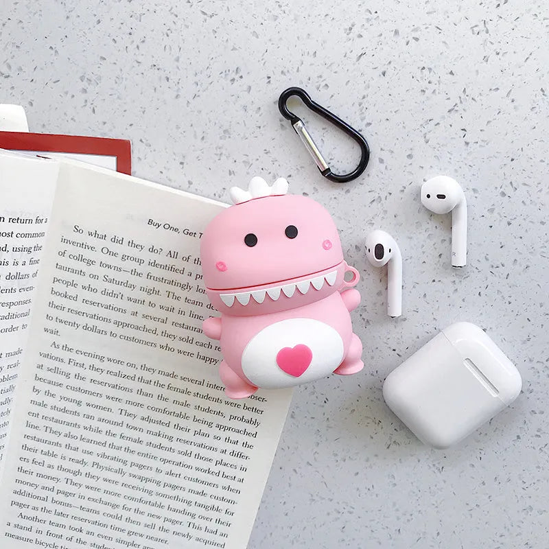 AirPods protective silicone case with cartoon animal design in multiple colour options