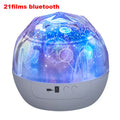 Starry sky projector lamp measuring 133x127mm with plastic shade and film discs for cosmic or constellation patterns