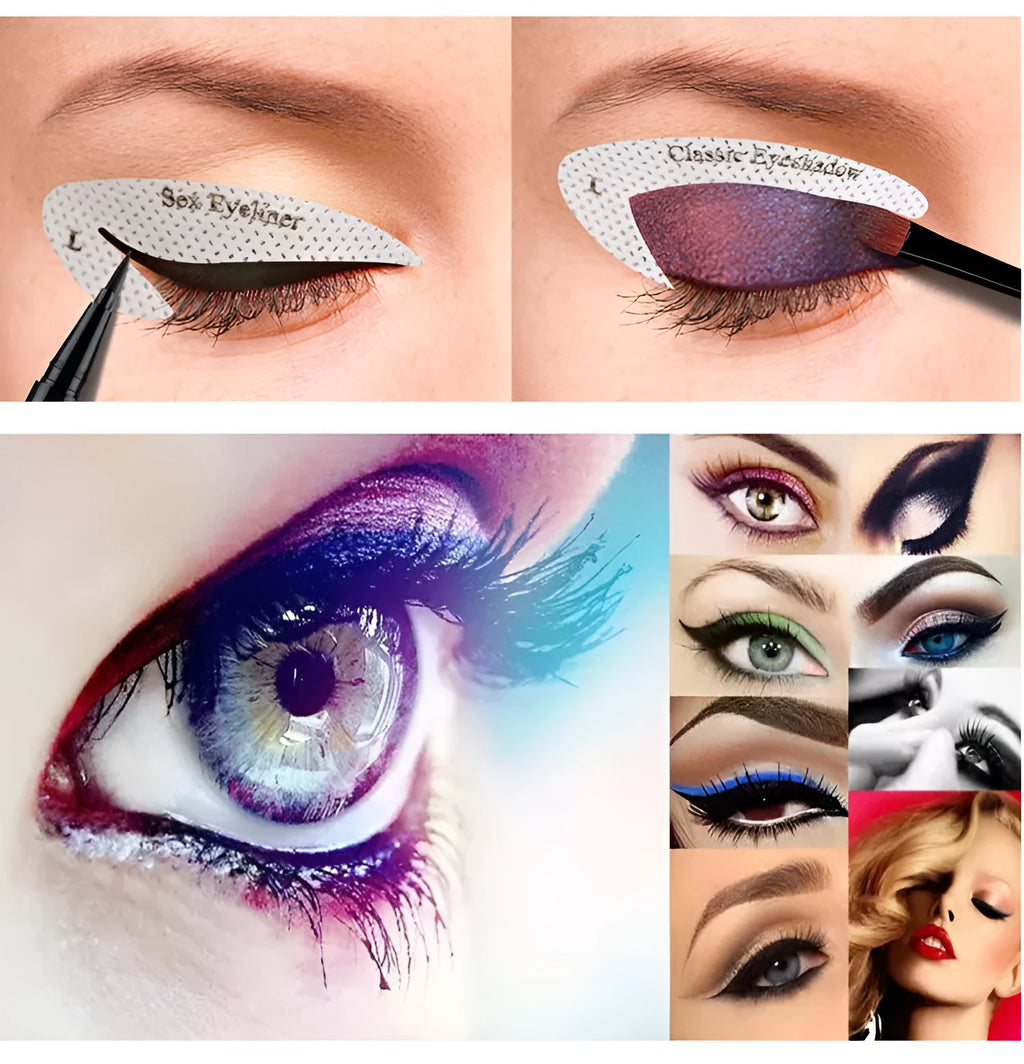 Set of 4 reusable eyeliner stencil templates for winged eyeliner and eyeshadow application