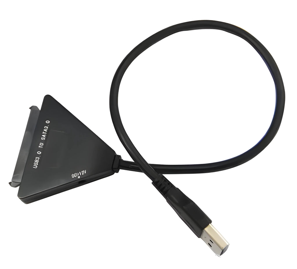 Black USB 3.0 to SATA adapter cable with 7+15 pin connector for external hard drive connection