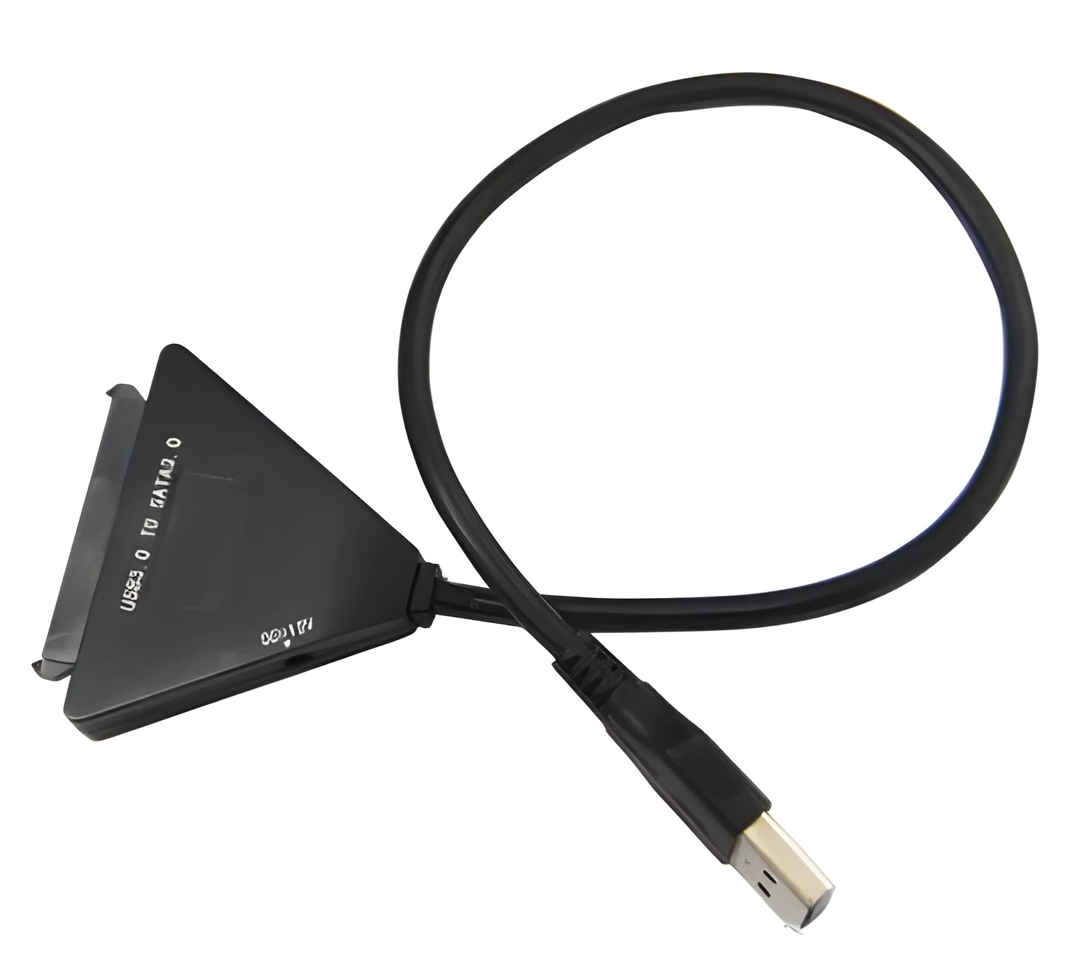 Black USB 3.0 to SATA adapter cable with 7+15 pin connector for external hard drive connection