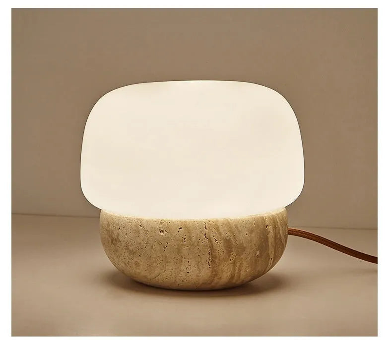 Cream style retro creative bedside lamp body with button switch measuring 18x17cm for warm bulb lighting