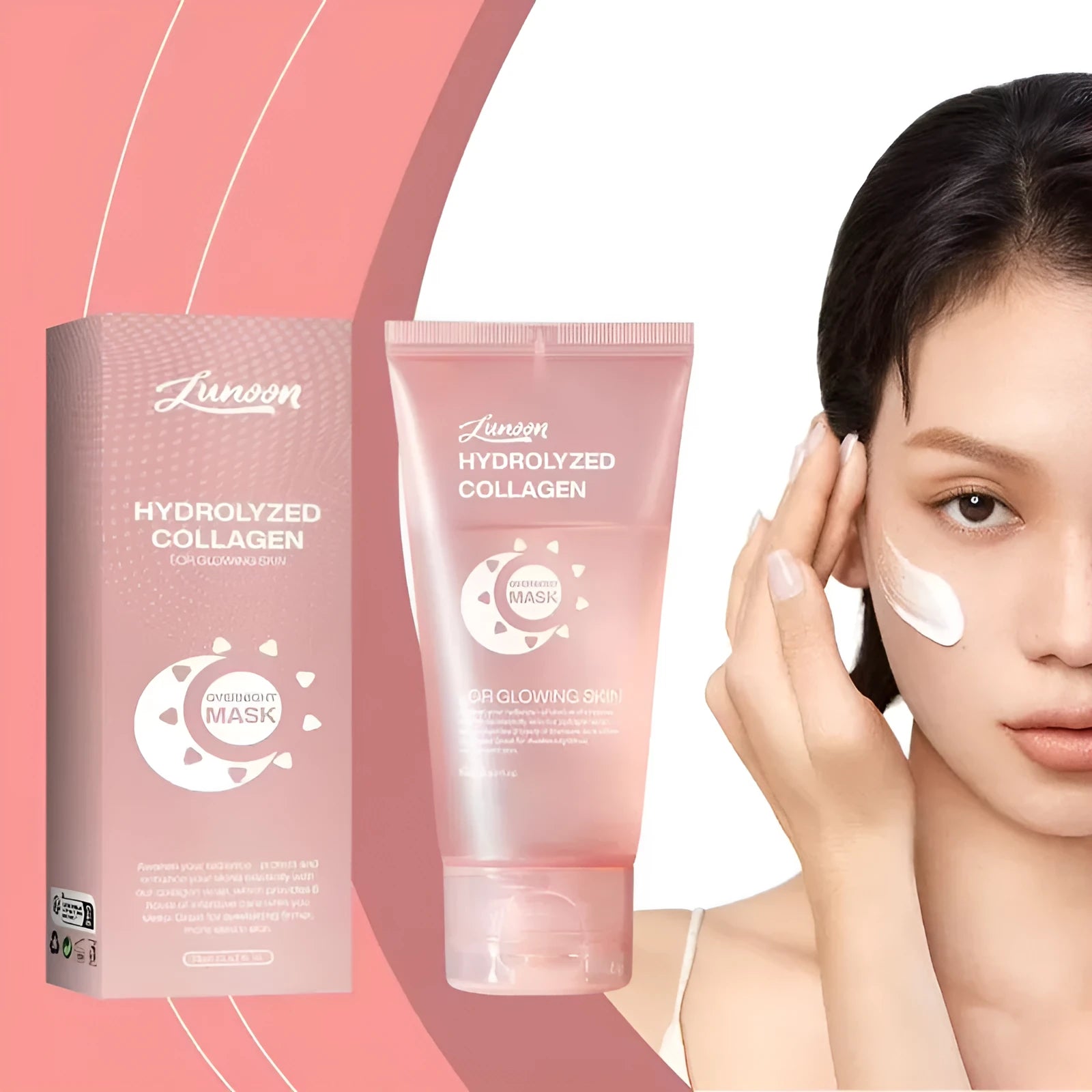 Collagen night face mask with brush for firming skin and removing blackheads