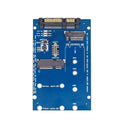 Black and blue SATA3 to M.2 NGFF MSATA SSD conversion adapter card with SATA connectors