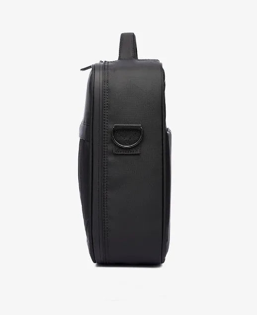 Black Oxford fabric messenger bag for men with shoulder strap