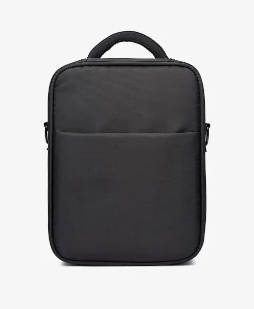 Black Oxford fabric messenger bag for men with shoulder strap