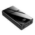 Black and red 40000 mAh power bank showing LCD display screen on front