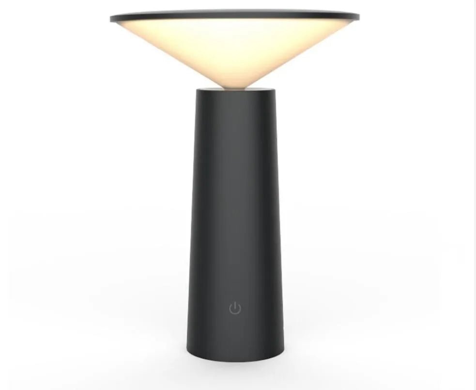 Black USB LED reading lamp with adjustable head and touch sensor control
